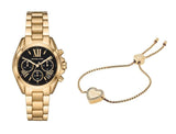  Shop Authentic Michael Kors Bradshaw Chronograph Black Dial Gold Steel Strap Watch For Women - MK6959 - Luxxuri