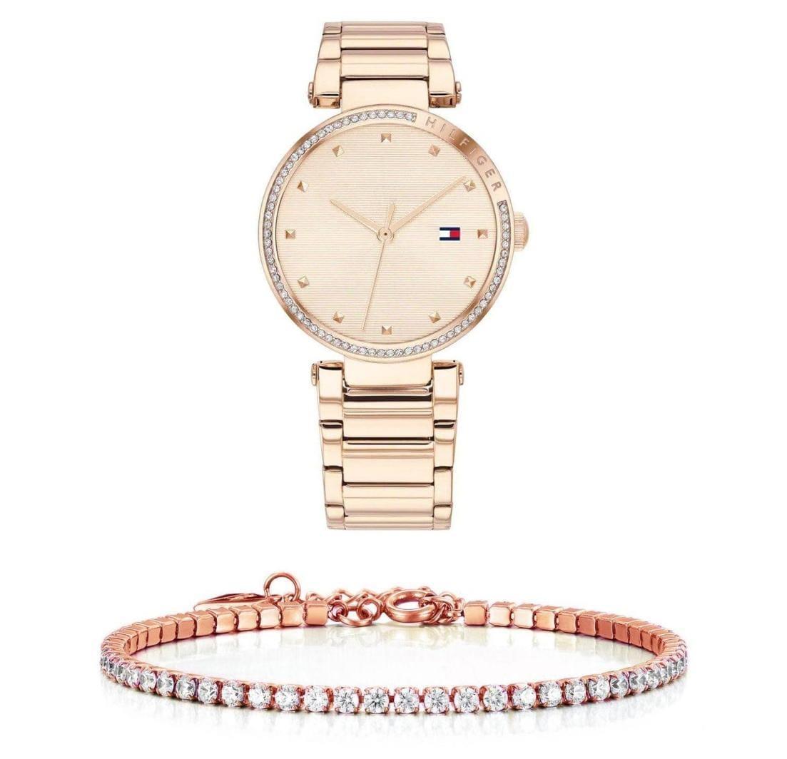  Shop Authentic Tommy Hilfiger Lynn Quartz Rose Gold Dial Rose Gold Steel Strap Watch For Women - 1782237 - Luxxuri