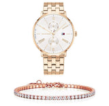  Shop Authentic Tommy Hilfiger Jenna Quartz White Dial Rose Gold Steel Strap Watch for Women - 1782070 - Luxxuri
