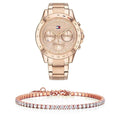 Tommy Hilfiger Haven Chronograph Rose Gold Dial Rose Gold Steel Strap Watch For Women - 1782197