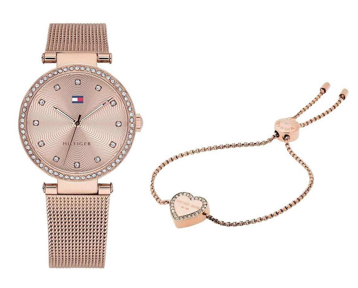  Shop Authentic Tommy Hilfiger Lynn Quartz Rose Gold Dial Rose Gold Mesh Bracelet Watch For Women - 1781865 - Luxxuri