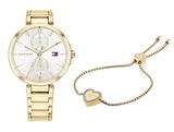  Shop Authentic Tommy Hilfiger Angela White Dial Gold Steel Strap Watch for Women - 1782128 - Luxxuri