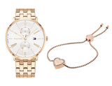  Shop Authentic Tommy Hilfiger Jenna Quartz White Dial Rose Gold Steel Strap Watch for Women - 1782070 - Luxxuri