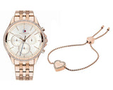 Shop Authentic Tommy Hilfiger Ari Diamonds Silver Dial Rose Gold Steel Strap Watch for Women - 1781978 - Luxxuri