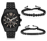 Shop Authentic Michael Kors Lexington Chronograph Black Dial Black Steel Strap Watch For Men - MK8467 - Luxxuri