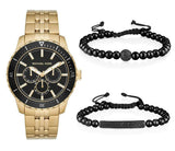  Shop Authentic Michael Kors Cunningham Multifunction Black Dial Gold Steel Strap Watch For Men - MK7154 - Luxxuri