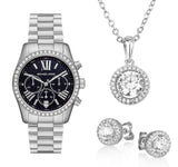  Shop Authentic Michael Kors Lexington Chronograph Black Dial Silver Steel Strap Watch For Women - MK7277 - Luxxuri