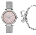 Michael Kors Darci Analog Pink Dial Silver Mesh Bracelet Watch For Women - MK4518