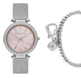  Shop Authentic Michael Kors Darci Analog Pink Dial Silver Mesh Bracelet Watch For Women - MK4518 - Luxxuri