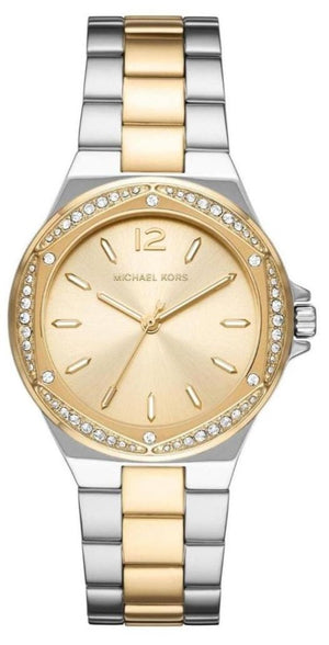  Shop Authentic Michael Kors Lennox Three-Hand Gold Dial Two Tone Steel Strap Watch For Women  - MK6988 - Luxxuri