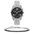 Michael Kors Runway Chronograph Black Dial Silver Steel Strap Watch For Women - MK5708