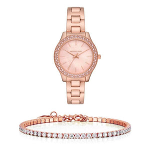  Shop Authentic Michael Kors Lilane Quartz Rose Gold Dial Rose Gold Steel Strap Watch For Women - MK1068 - Luxxuri