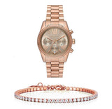  Shop Authentic Michael Kors Lexington Chronograph Grey Dial Rose Gold Steel Strap Watch For Women - MK7217 - Luxxuri