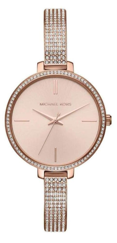 Shop Authentic Michael Kors Jaryn Quartz Rose Gold Dial Rose Gold Steel Strap Watch For Women - MK3785 - Luxxuri
