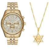  Shop Authentic Michael Kors Lexington Chronograph Gold Dial Gold Steel Strap Watch For Men - MK8579 - Luxxuri