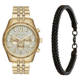  Shop Authentic Michael Kors Lexington Chronograph Gold Dial Gold Steel Strap Watch For Men - MK8579 - Luxxuri