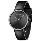  Shop Authentic Calvin Klein Full Moon Black Dial Black Leather Strap Watch for Women - K8Y231C1 - Luxxuri