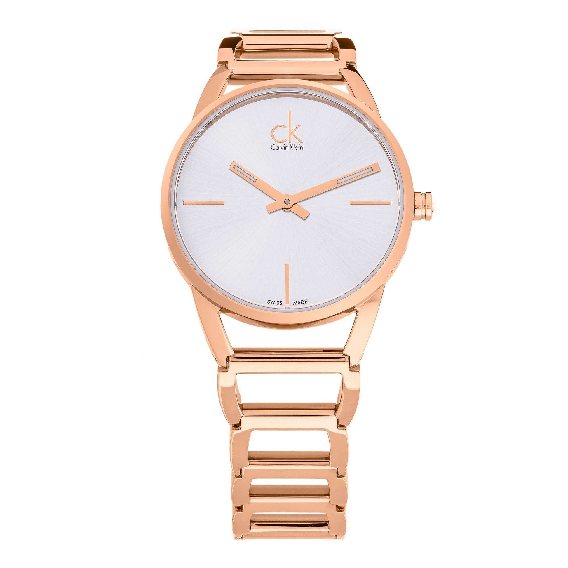  Shop Authentic Calvin Klein Stately White Dial Rose Gold Steel Strap Watch for Women - K3G23626 - Luxxuri
