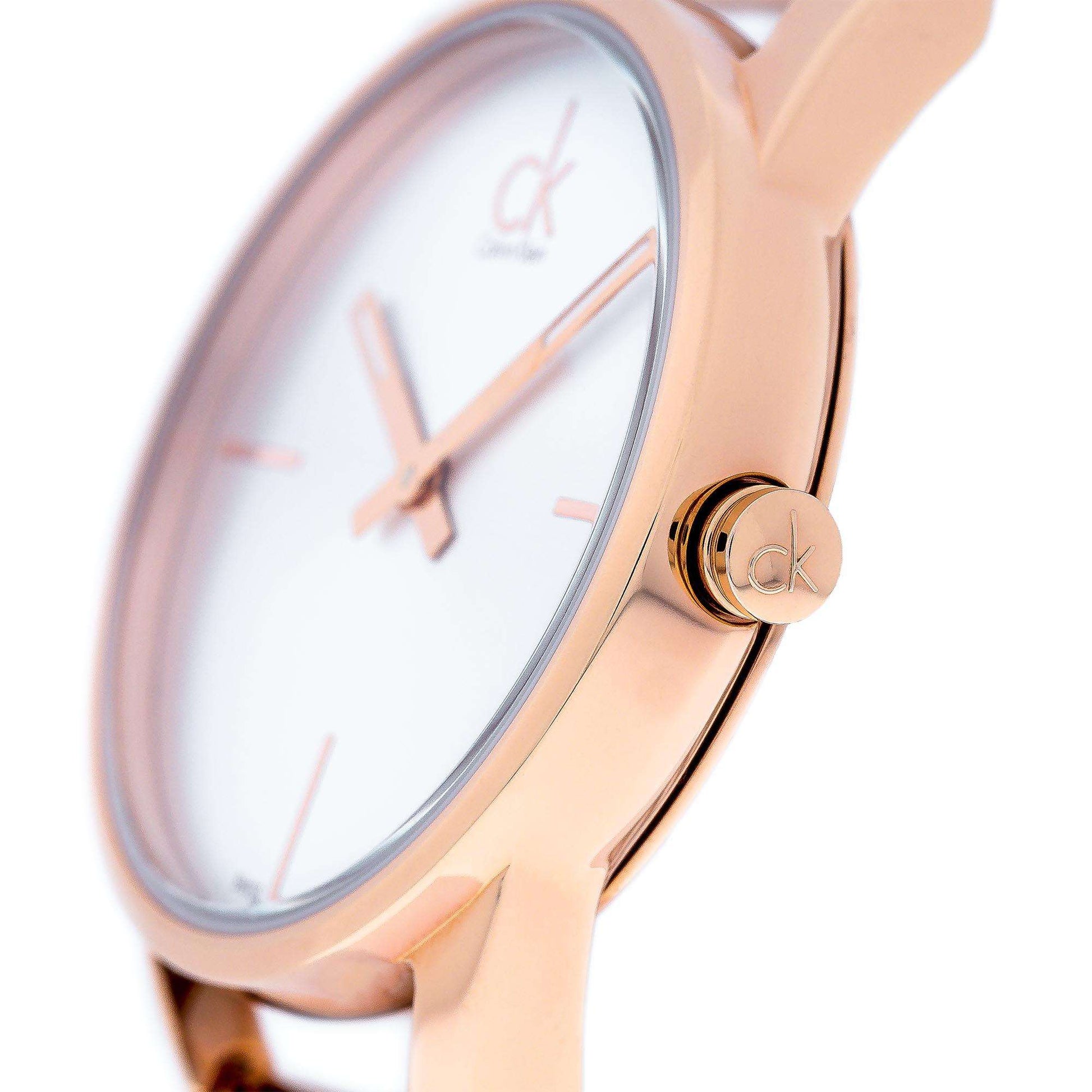  Shop Authentic Calvin Klein Stately White Dial Rose Gold Steel Strap Watch for Women - K3G23626 - Luxxuri