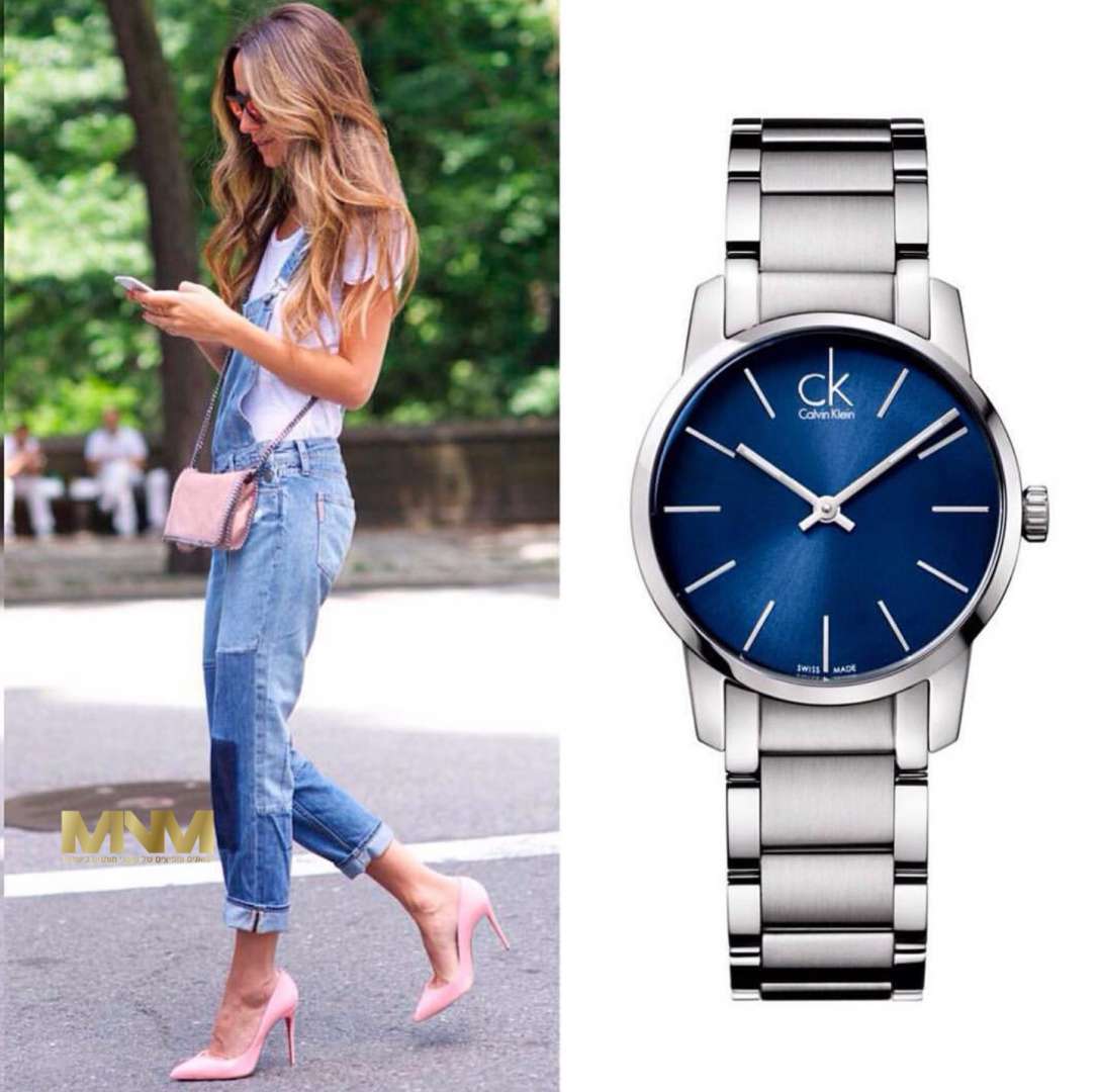  Shop Authentic Calvin Klein City Blue Dial Silver Steel Strap Watch for Women - K2G2314N - Luxxuri