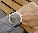 Shop Authentic Burberry The City Grey Dial Black Leather Strap Watch for Men - BU9359 - Luxxuri