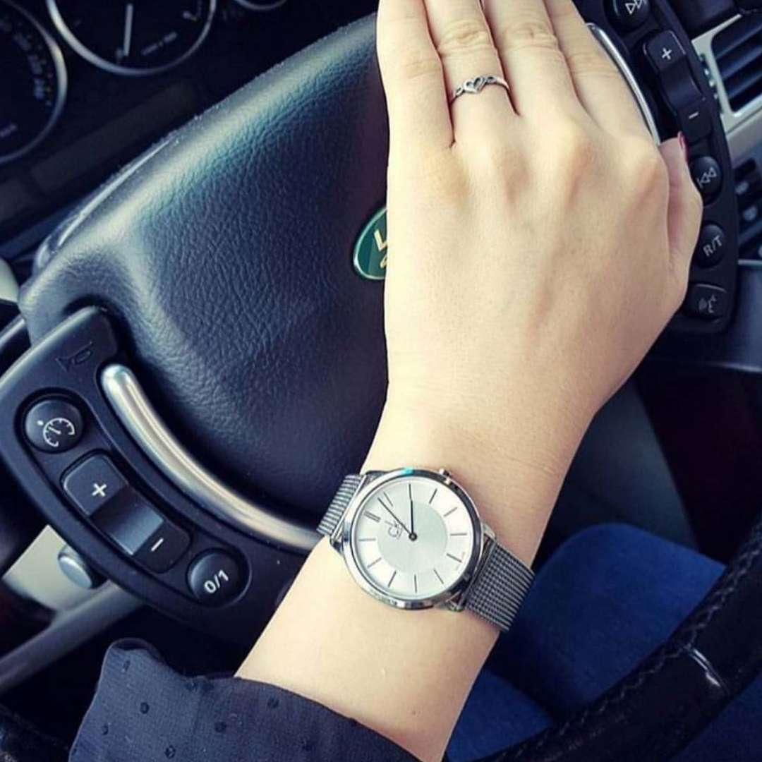  Shop Authentic Calvin Klein Minimal White Dial Silver Mesh Bracelet Watch for Men - K3M22126 - Luxxuri