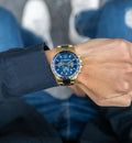  Shop Authentic Maserati SFIDA Analog Blue Dial Gold Stainless Steel Watch For Men - R8873640008 - Luxxuri