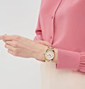  Shop Authentic Michael Kors Channing Quartz Mother of Pearl Pink Dial Two Tone Steel Strap Watch For Women - MK6650 - Luxxuri