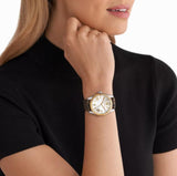  Shop Authentic Michael Kors Lexington Silver Dial Brown Leather Strap Watch For Women - MK4745 - Luxxuri