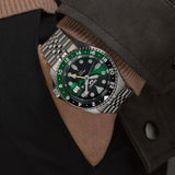  Shop Authentic Seiko 5 Sports SKX GMT Automatic Green Dial Silver Steel Strap Watch For Men - SSK035K1 - Luxxuri