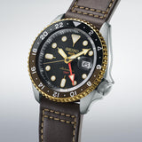  Shop Authentic Seiko 5 Sports SKX GMT Automatic Mocha Black Dial Brown Leather Strap Watch For Men - SSK036K1 - Luxxuri