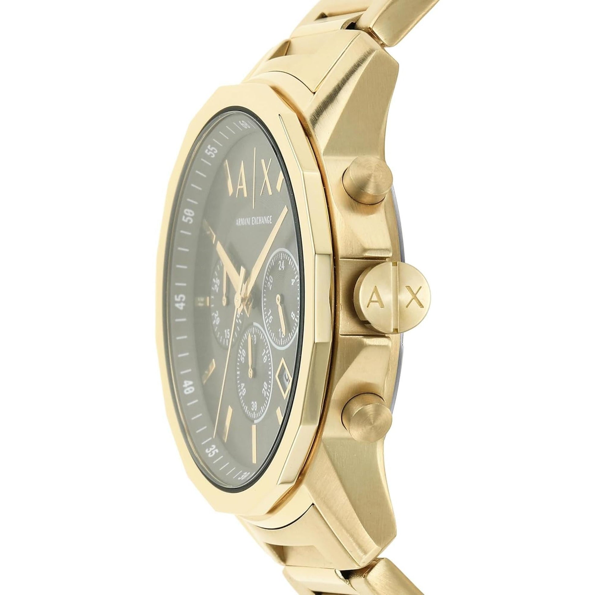  Shop Authentic Armani Exchange Banks Chronograph Black Dial Gold Steel Strap Watch For Men - AX1721 - Luxxuri