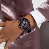  Shop Authentic Guess Multifunction Analog Purple Dial Black Rubber Strap Watch For Women - GW0620L4 - Luxxuri