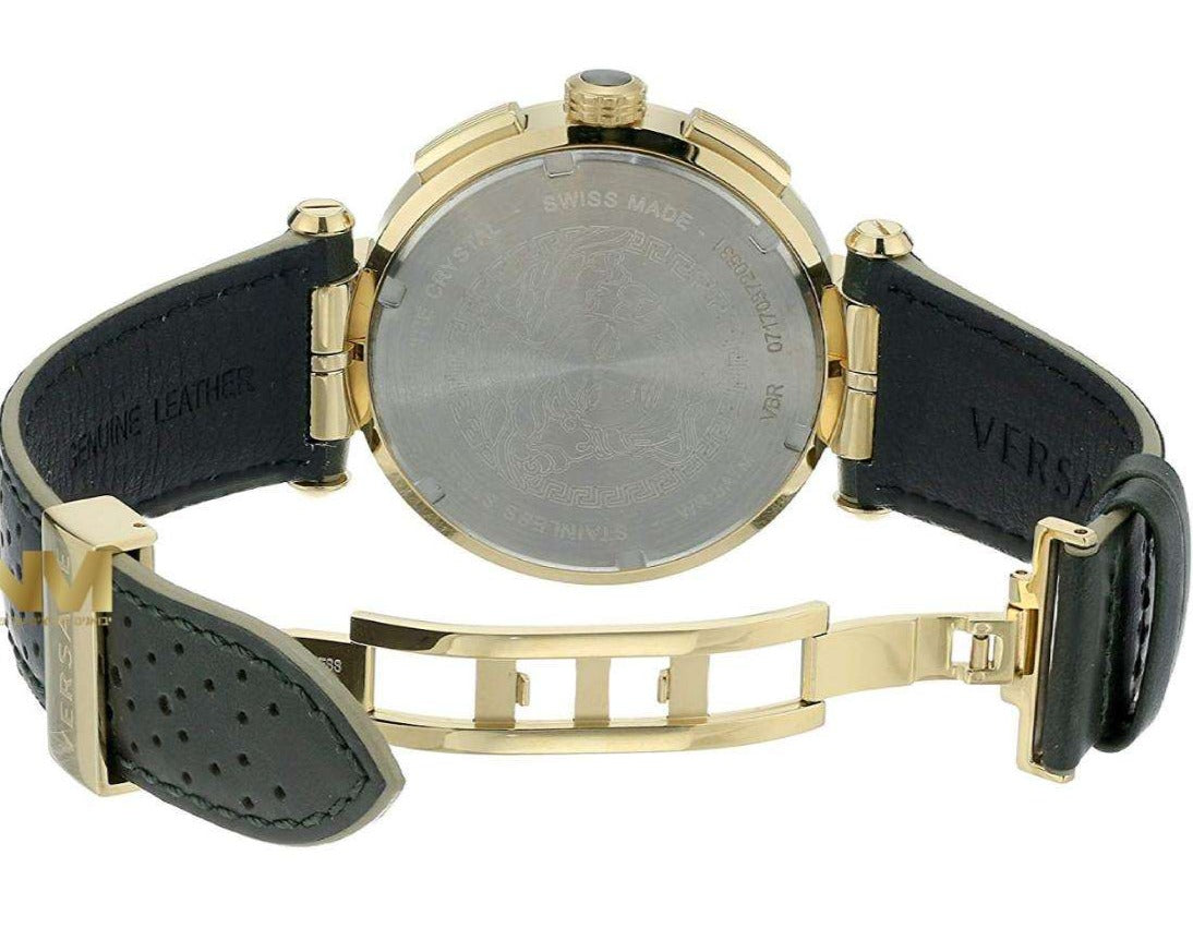  Shop Authentic Versace Aion Chronograph White Dial Green Leather Strap Watch for Men - VBR020017 - Luxxuri