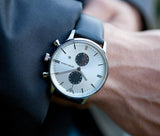  Shop Authentic Emporio Armani Gianni White Dial Black Leather Strap Watch For Men - AR0385 - Luxxuri