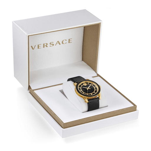  Shop Authentic Versace Code Quartz Black Dial Black Leather Strap Watch For Men - VEPO00320 - Luxxuri