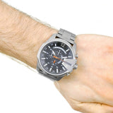  Shop Authentic Diesel Mega Chief Chronograph Black Dial Silver Steel Strap Watch For Men - DZ4308 - Luxxuri