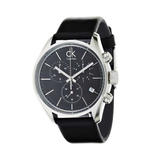  Shop Authentic Calvin Klein Masculine Chronograph Black Dial Black Leather Strap Watch for Men - K2H27102 - Luxxuri