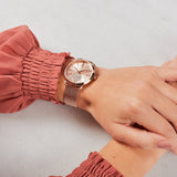  Shop Authentic Michael Kors Portia Rose Gold Dial Rose Gold Mesh Bracelet Watch for Women - MK3845 - Luxxuri