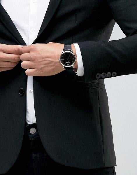  Shop Authentic Emporio Armani Luigi Quartz Black Dial Black Leather Strap Watch For Men - AR2500 - Luxxuri