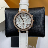  Shop Authentic Michael Kors Parker White Diamonds Dial White Leather Strap Watch for Women - MK2281 - Luxxuri