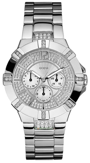  Shop Authentic Guess Vista Diamonds Silver Dial Silver Steel Strap Watch for Women - W12080L1 - Luxxuri