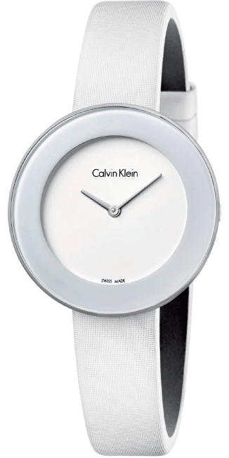  Shop Authentic Calvin Klein Chic White Dial White Leather Strap Watch for Women - K7N23TK2 - Luxxuri