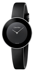  Shop Authentic Calvin Klein Chic Black Dial Black Leather Strap Watch for Women - K7N23CB1 - Luxxuri