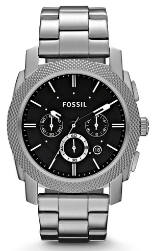  Shop Authentic Fossil Machine Chronograph Black Dial Silver Steel Strap Watch for Men - FS4776 - Luxxuri