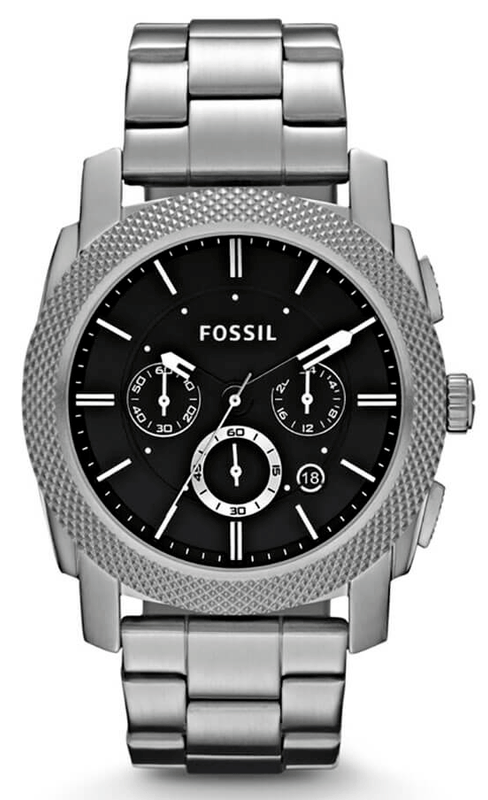  Shop Authentic Fossil Machine Chronograph Black Dial Silver Steel Strap Watch for Men - FS4776 - Luxxuri