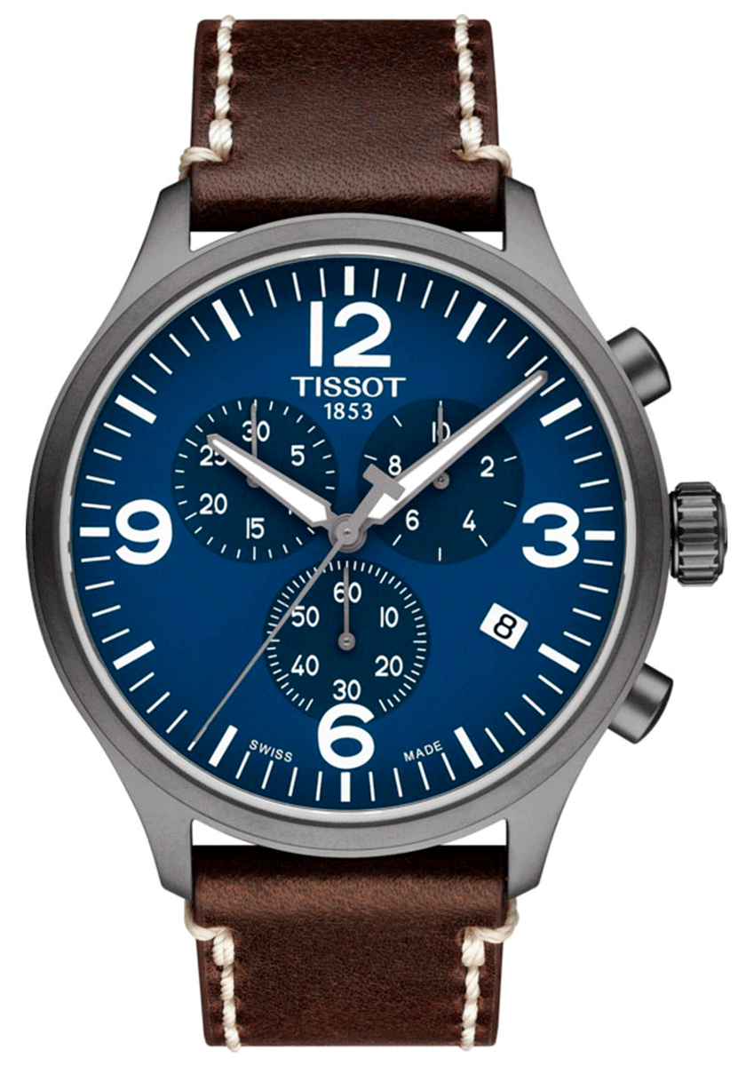  Shop Authentic Tissot Chrono XL Blue Dial Brown Leather Strap Watch For Men - T116.617.36.047.00 - Luxxuri