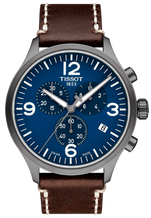  Shop Authentic Tissot Chrono XL Blue Dial Brown Leather Strap Watch For Men - T116.617.36.047.00 - Luxxuri