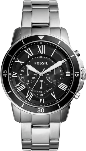  Shop Authentic Fossil Grant Sport Chronograph Black Dial Silver Steel Strap Watch for Men - FS5236 - Luxxuri