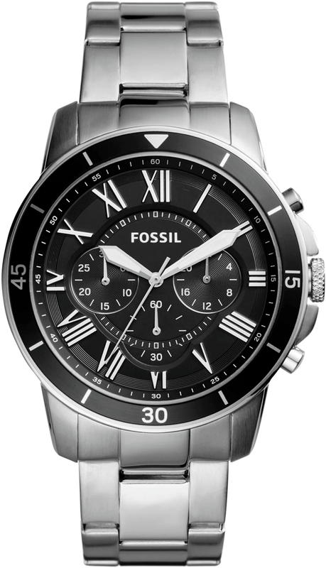  Shop Authentic Fossil Grant Sport Chronograph Black Dial Silver Steel Strap Watch for Men - FS5236 - Luxxuri